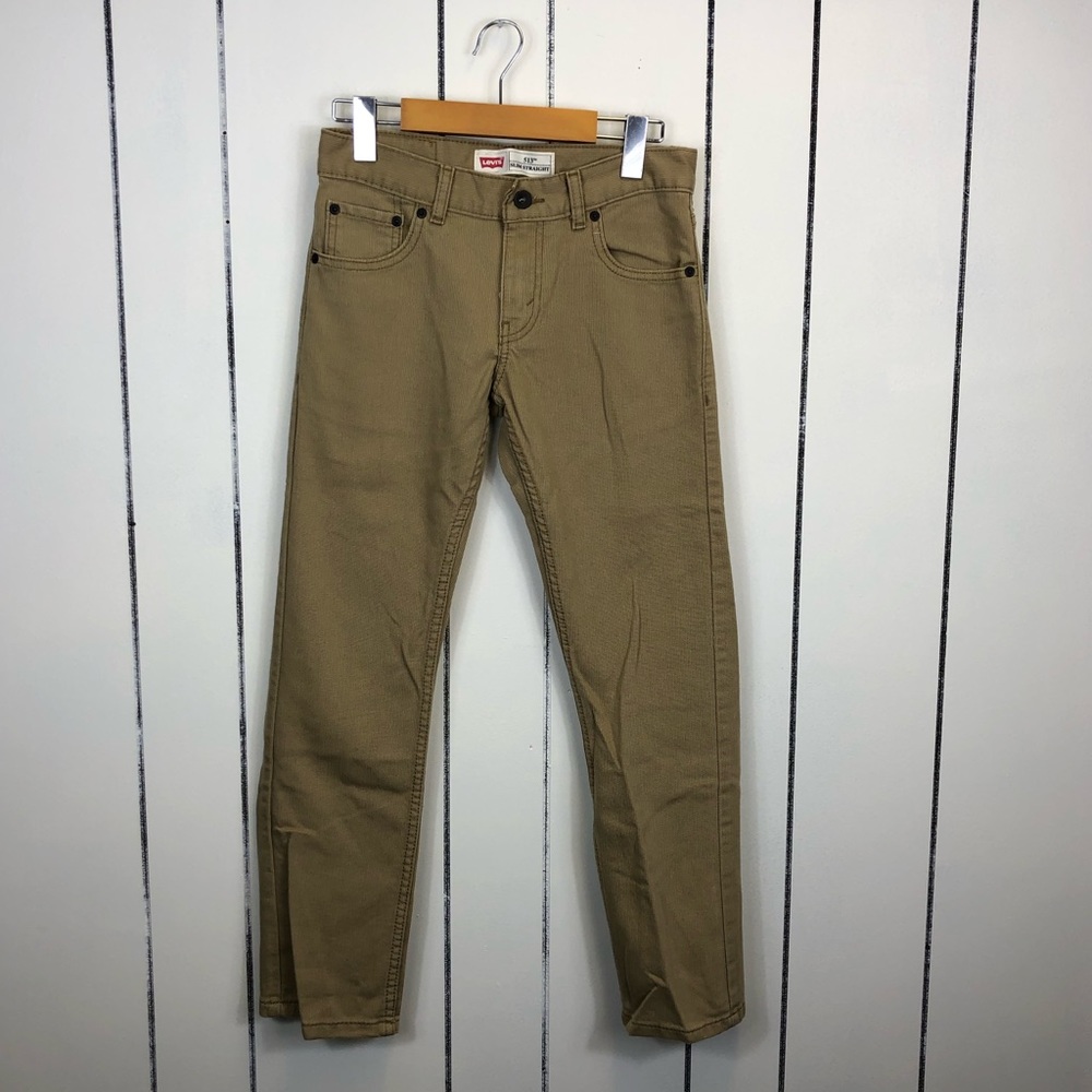 Levi’s 513 Tan Slim Straight‎ Pants Sz 26
